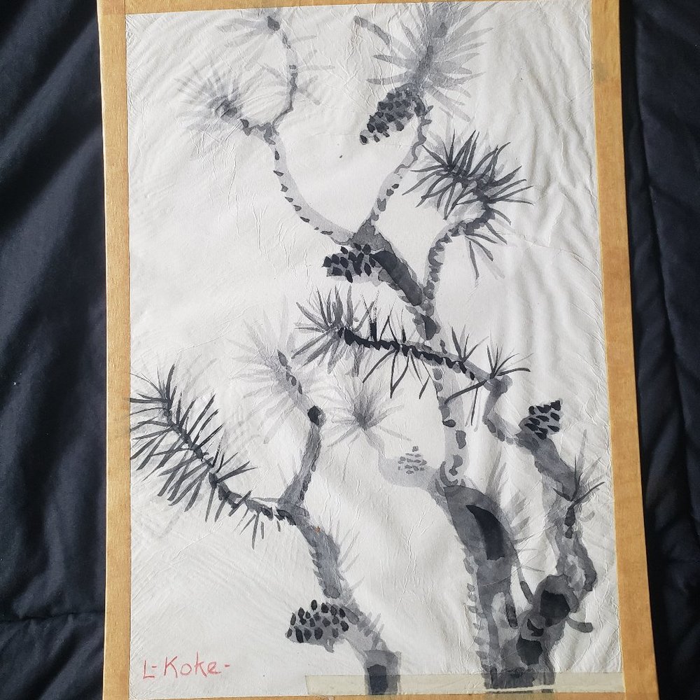 Ink on tissue paper